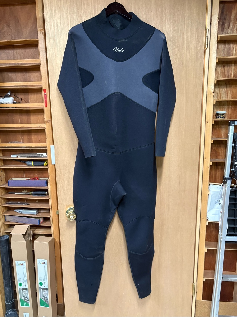 Hevto Men's Full Wetsuit - Black